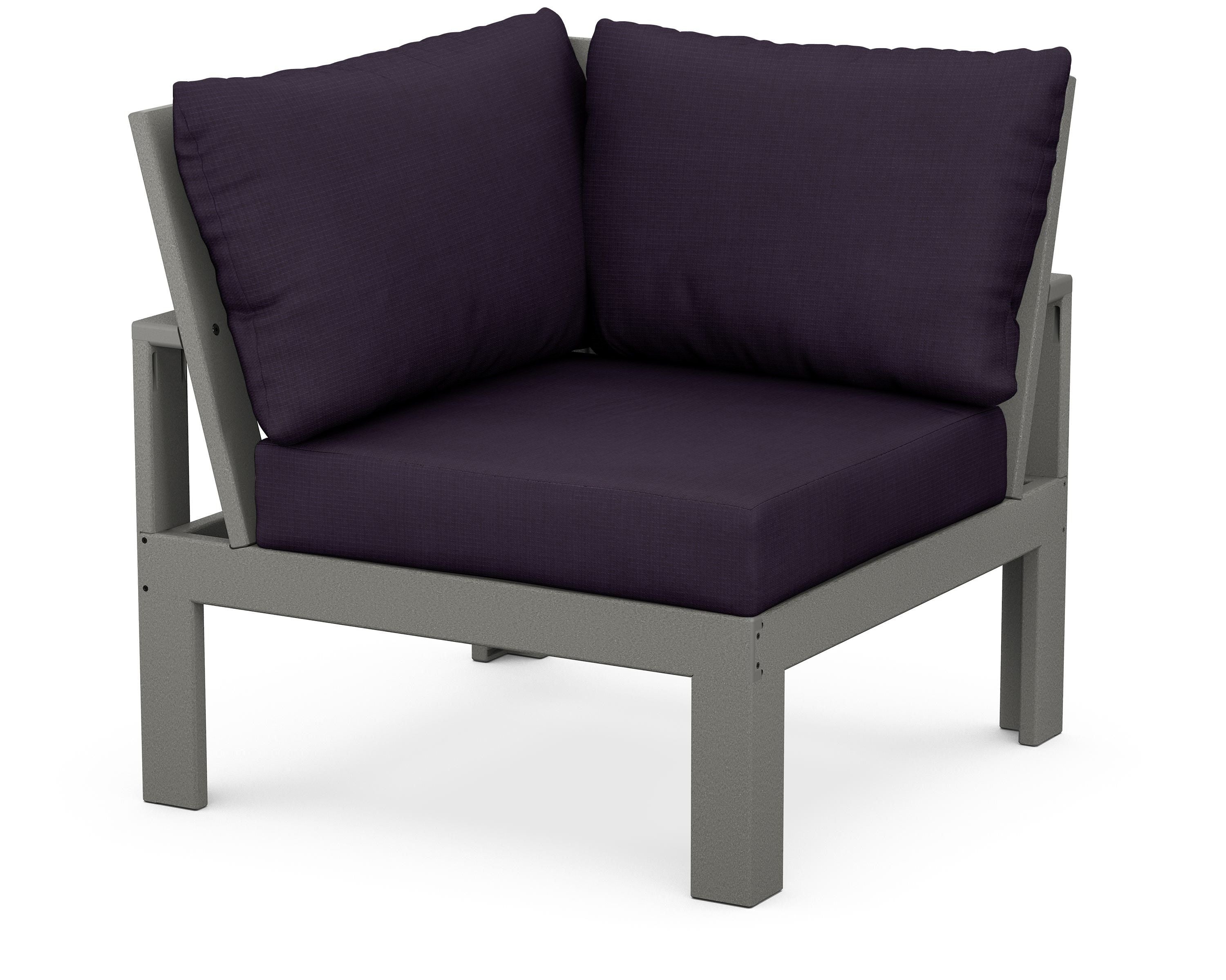 Unbranded Modular Corner Chair in Slate Grey / Navy Linen