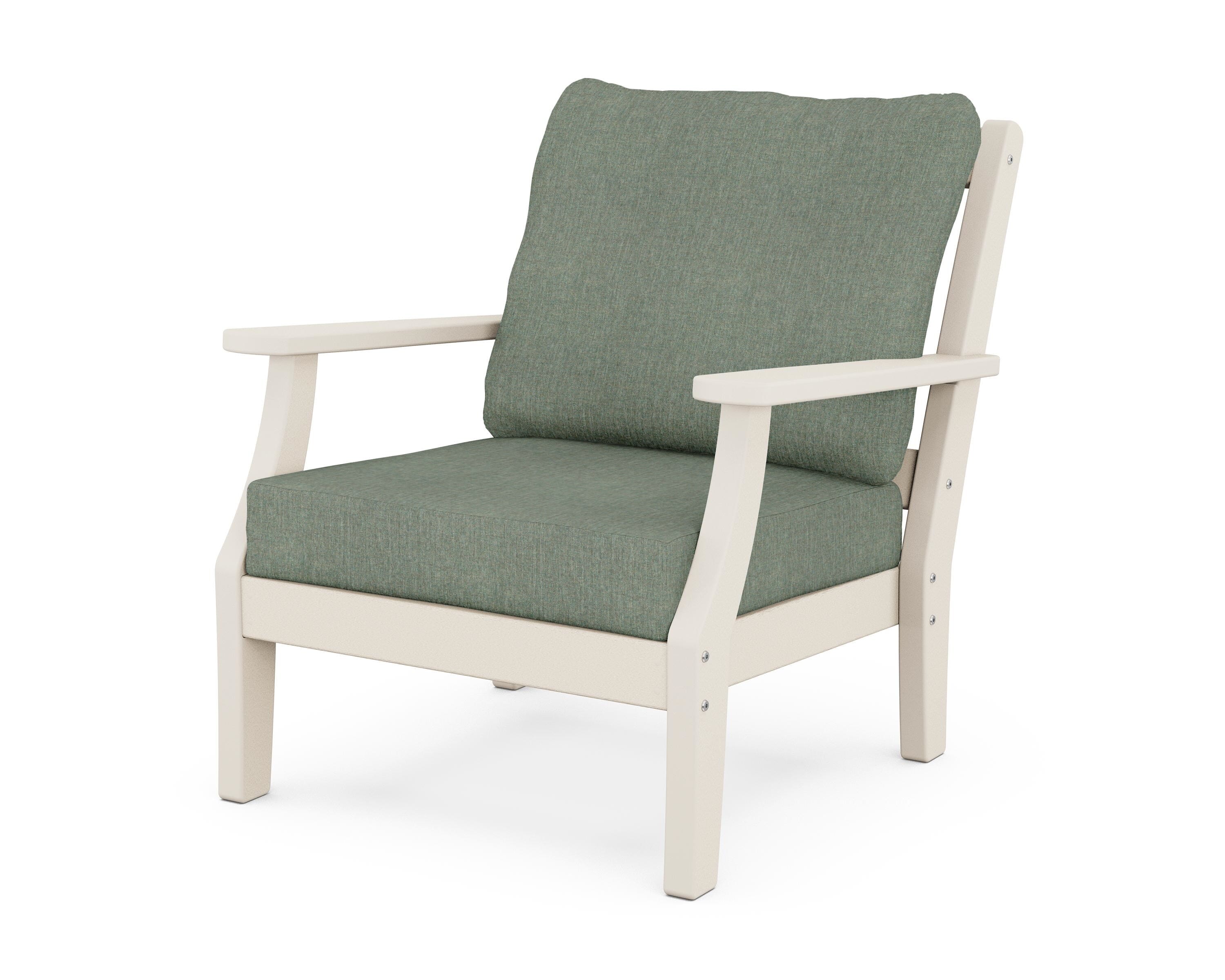 Martha Stewart by POLYWOOD® Chinoiserie Deep Seating Chair in Sand / Cast Sage