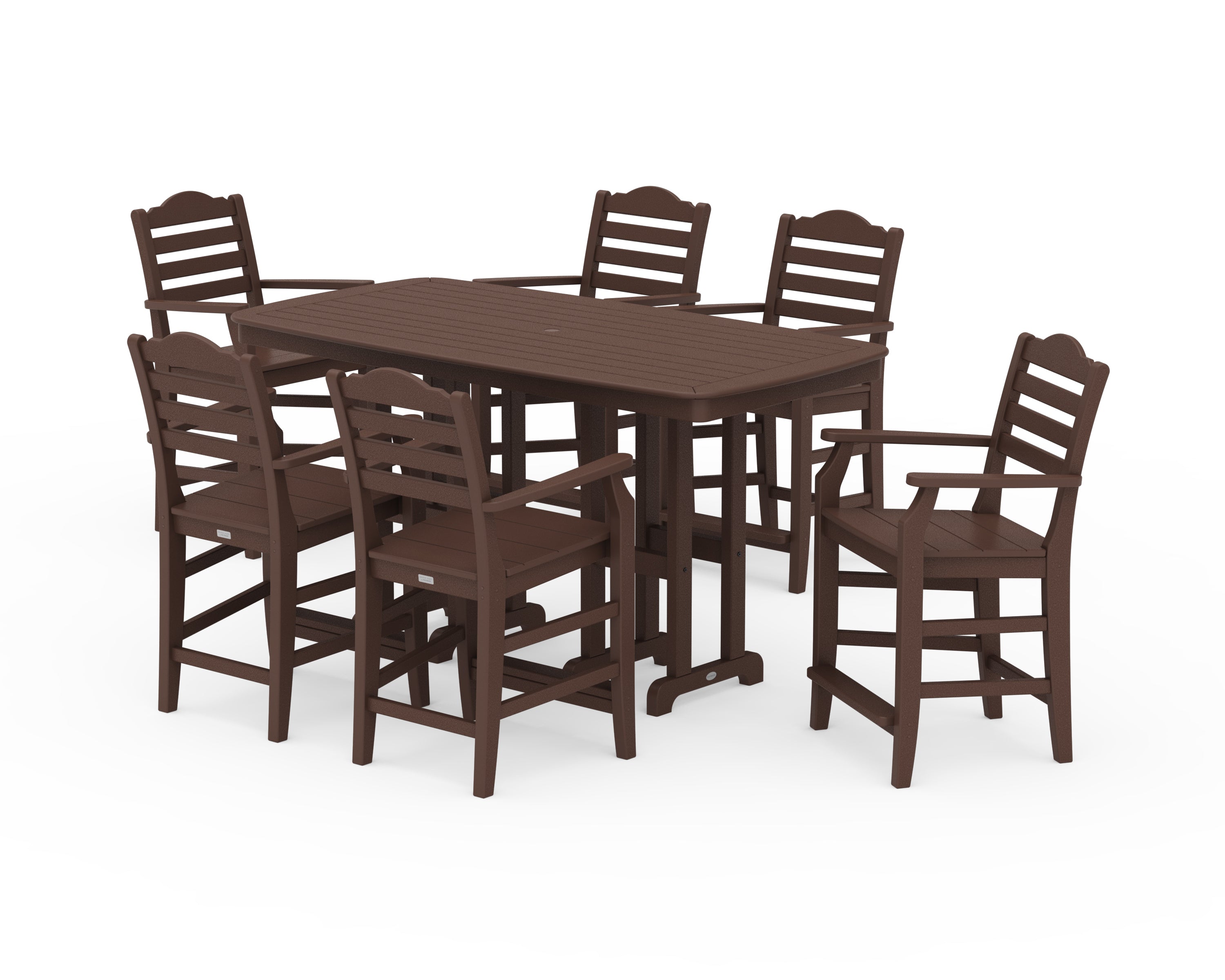 Draper James™ by  POLYWOOD® Savannah Arm Chair 7-Piece Counter Set in Mahogany