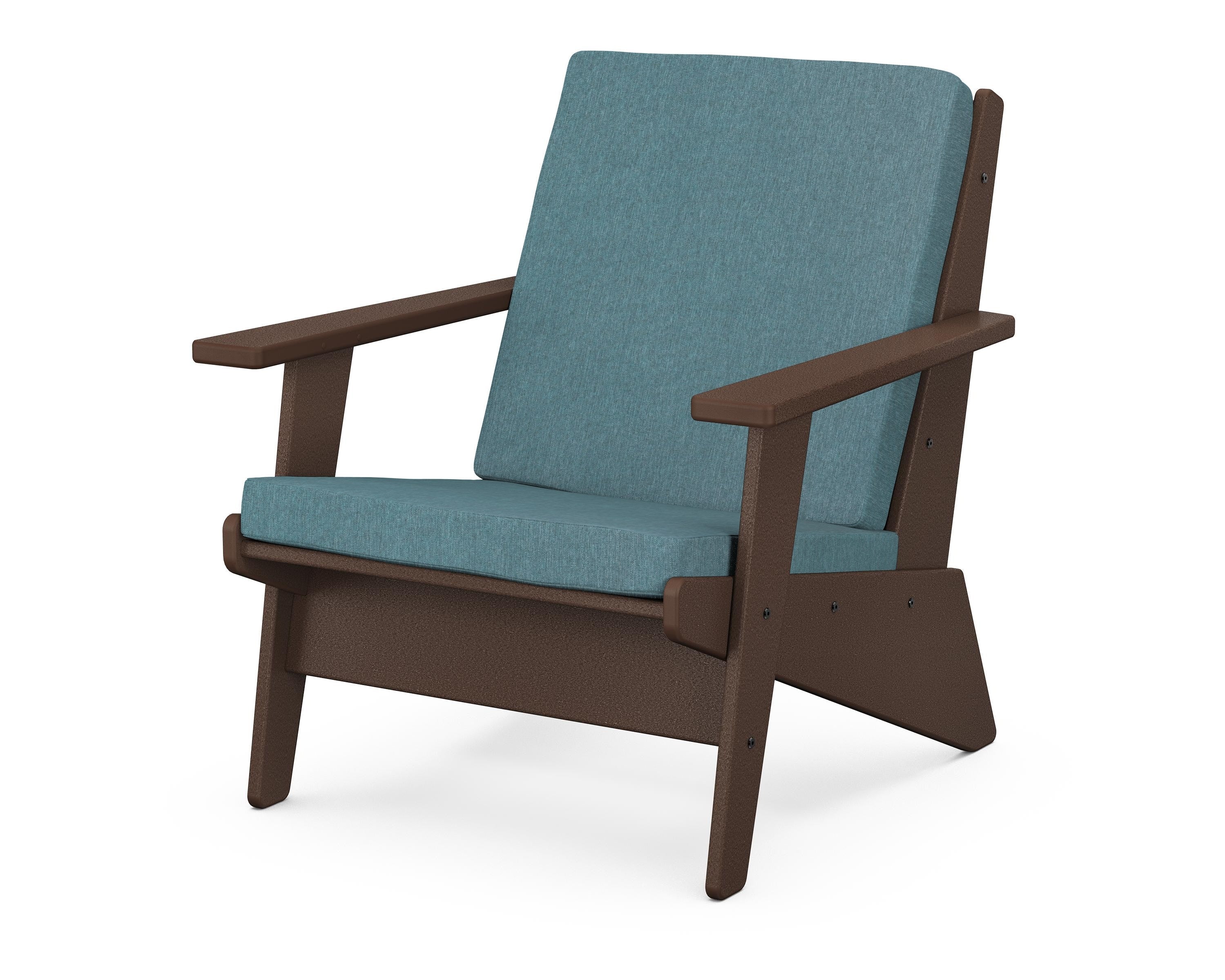 POLYWOOD® Riviera Modern Lounge Chair in Mahogany / Ocean Teal