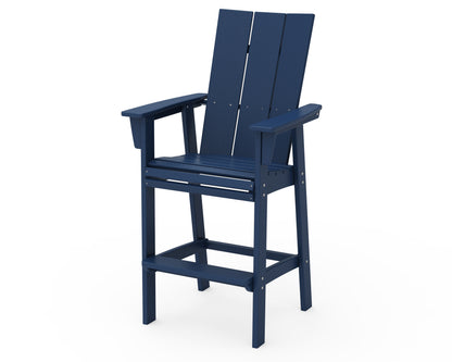 POLYWOOD® Modern Curveback Adirondack Bar Chair in Navy