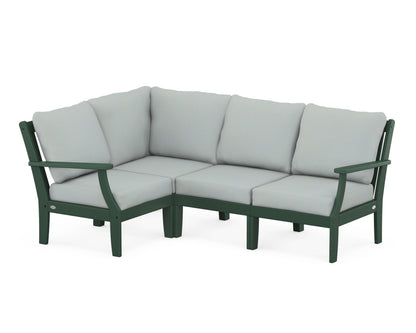 POLYWOOD® Braxton Modular 4-Piece Deep Seating Set in Green / Spa