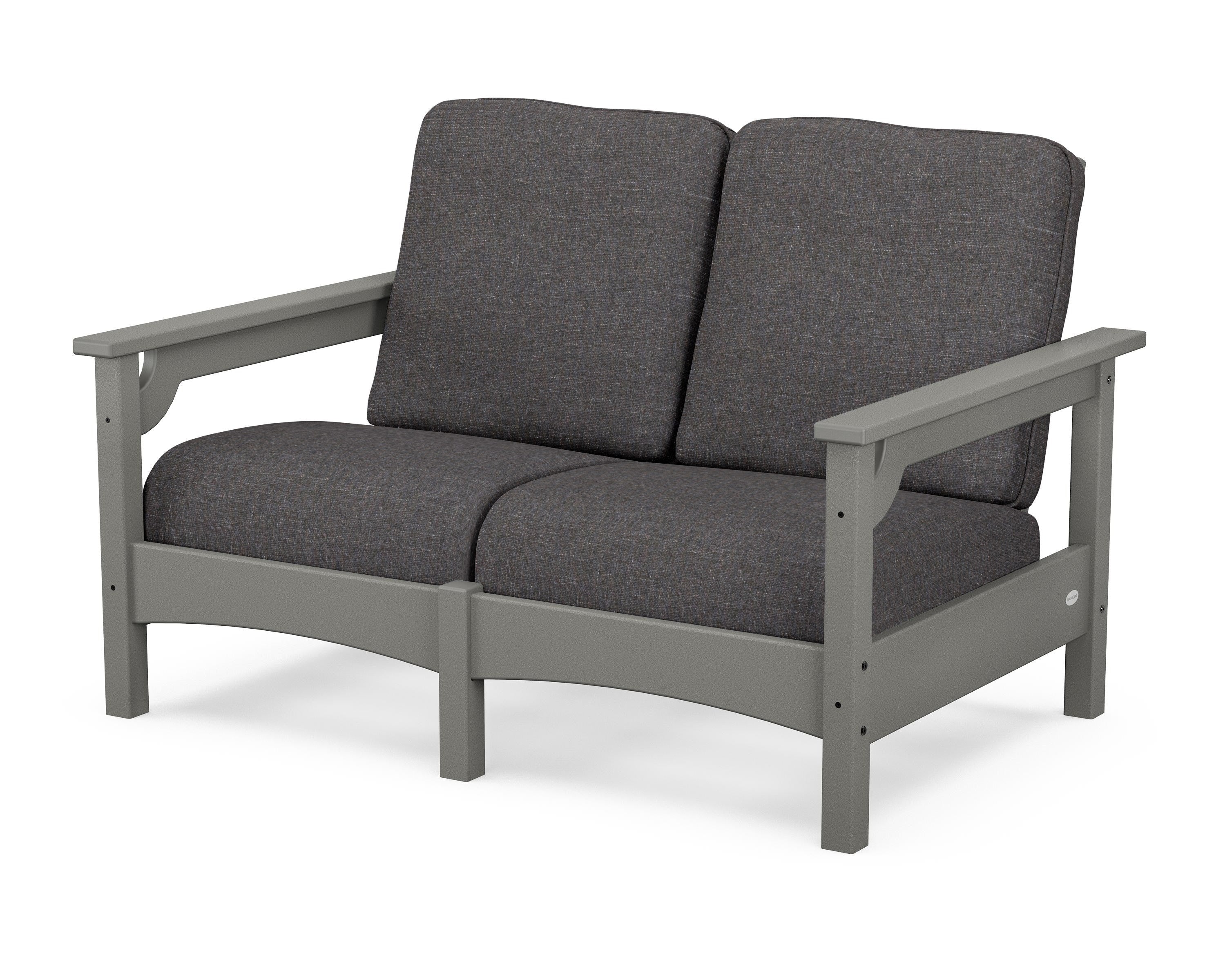 POLYWOOD® Club Loveseat in Slate Grey / Ash Charcoal