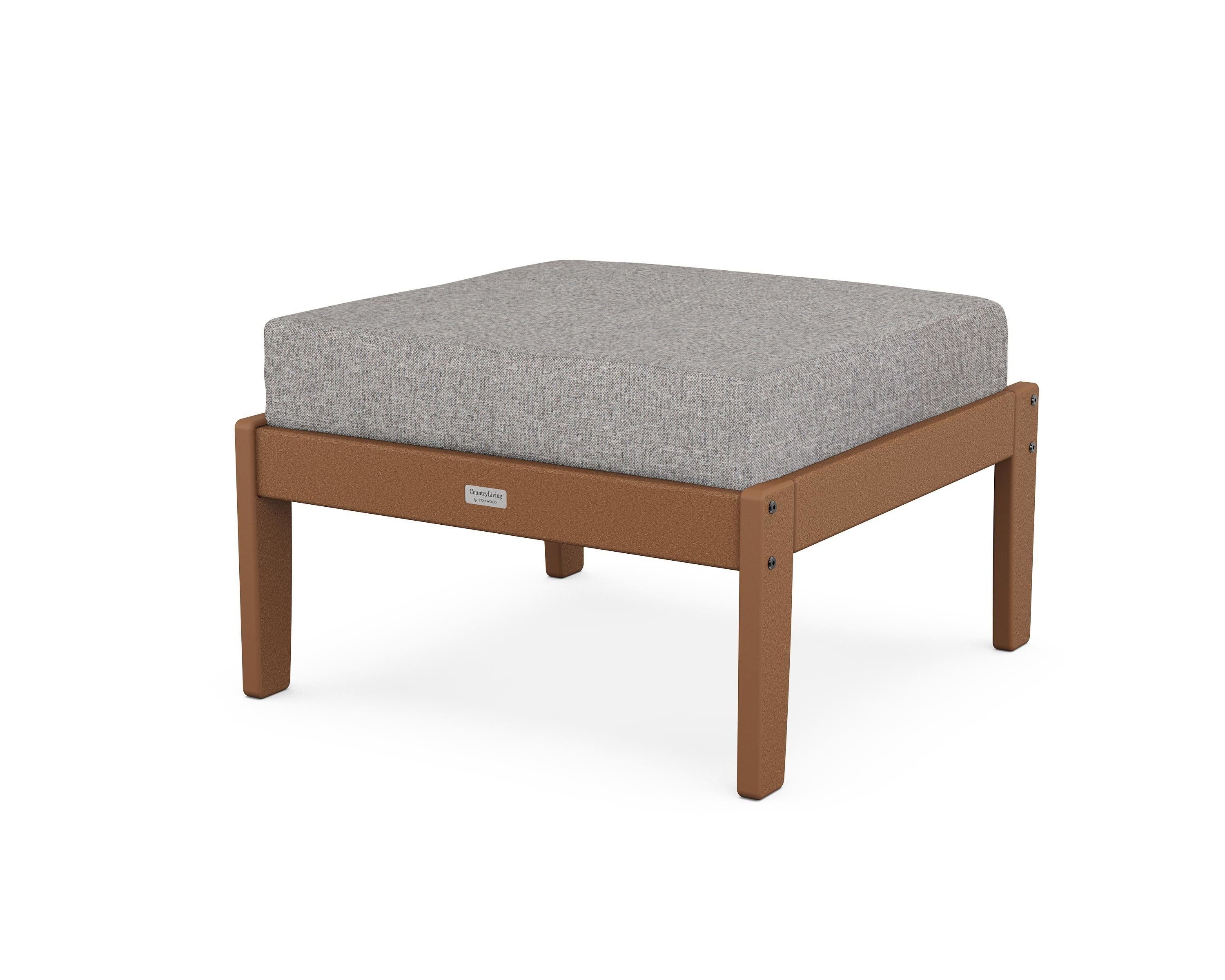 Country Living Cottage Deep Seating Ottoman in Teak / Grey Mist