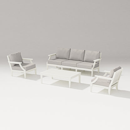 PW Designer Series Estate 4-Piece Lounge Sofa Set in Vintage White / Cast Ash