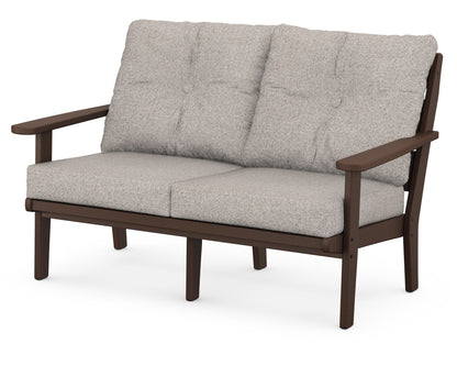 POLYWOOD® Lakeside Deep Seating Loveseat in Mahogany / Weathered Tweed