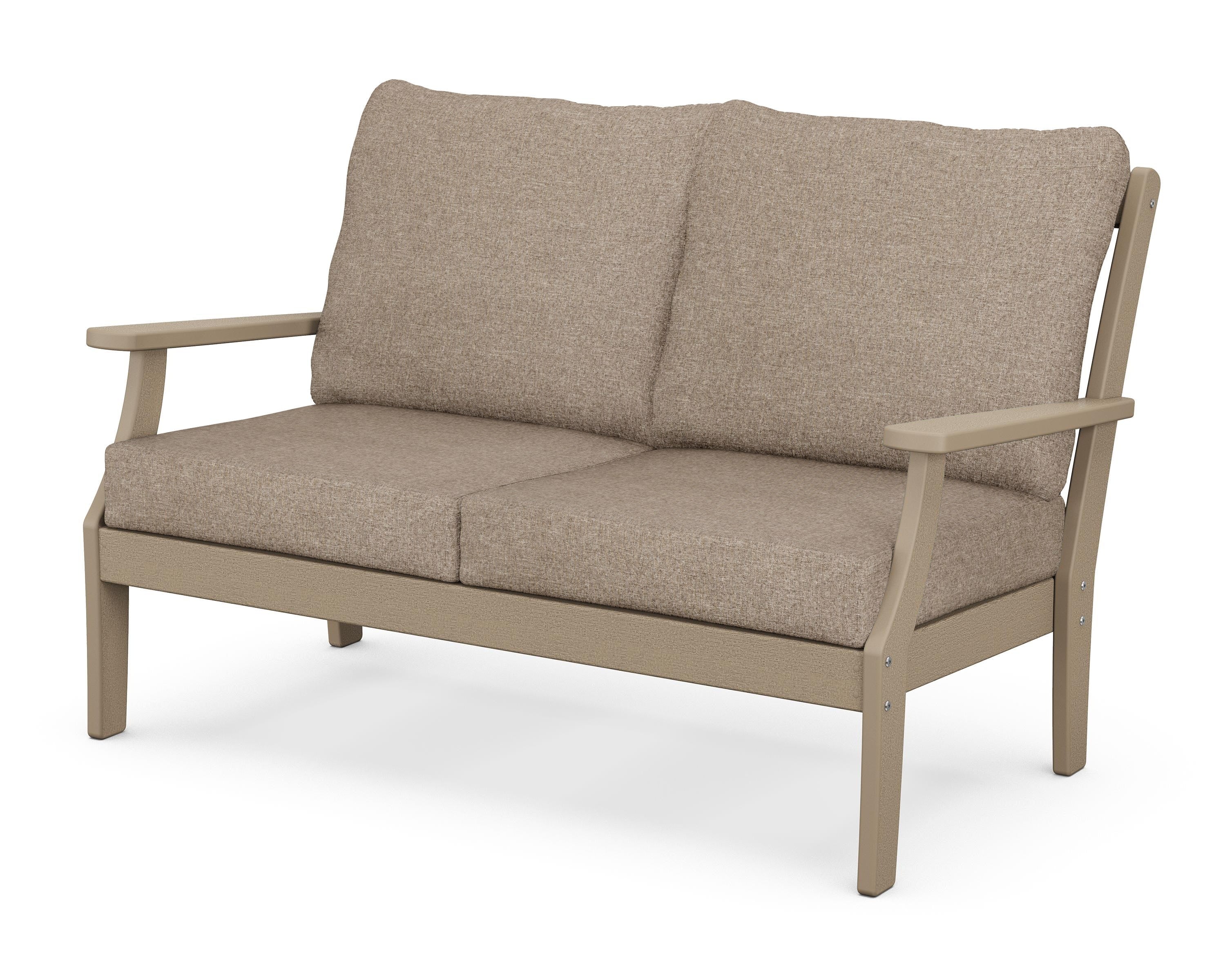 POLYWOOD® Braxton Deep Seating Loveseat in Vintage Sahara / Spiced Burlap