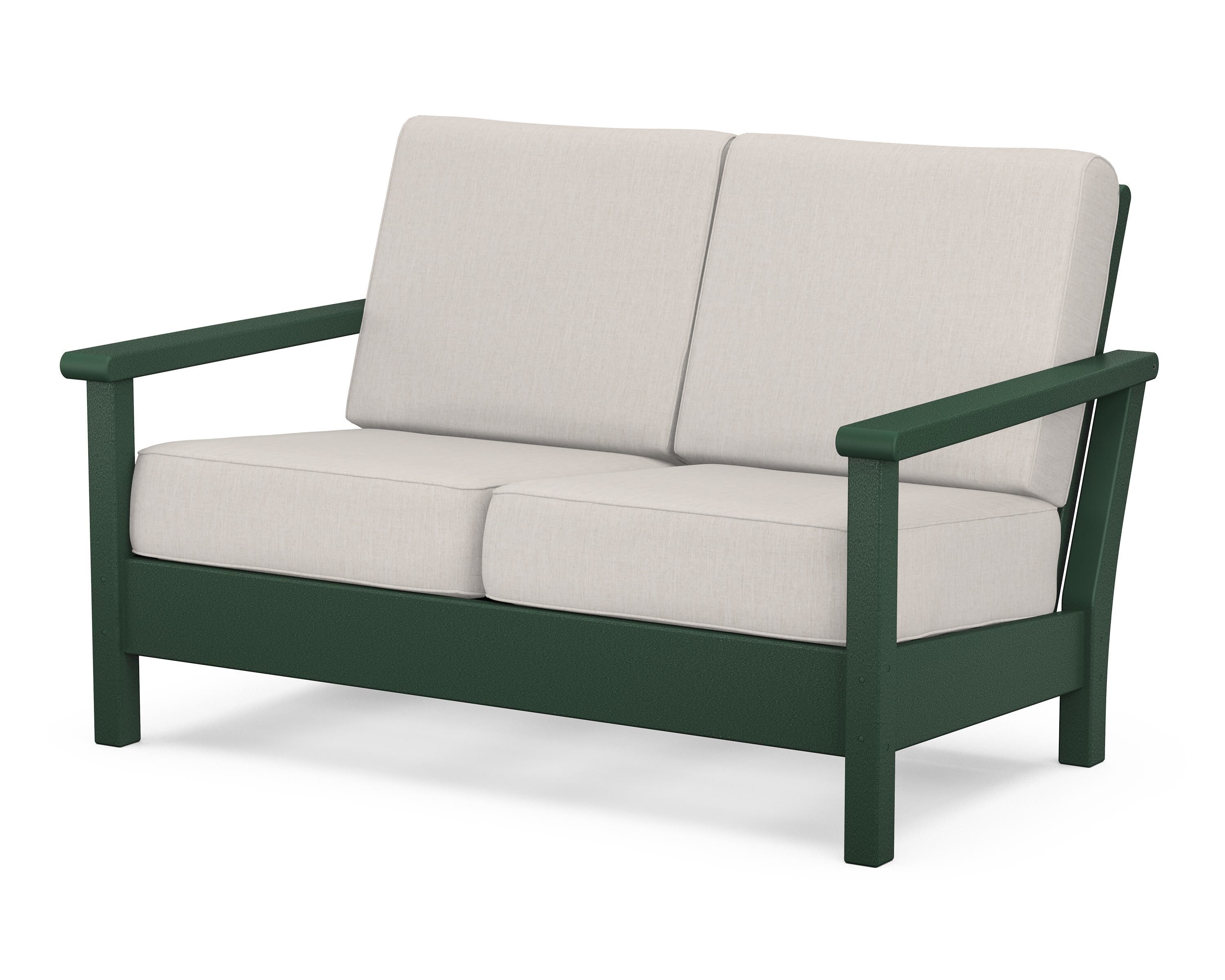 POLYWOOD® Harbour Deep Seating Loveseat in Green / Cast Ash