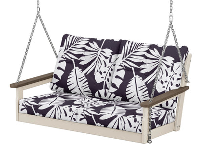 POLYWOOD® Vineyard Deep Seating Swing in Sand / Kona / Leaf Navy