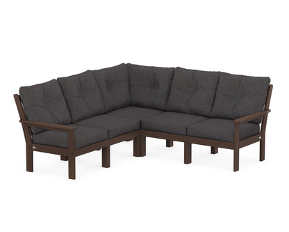 POLYWOOD® Vineyard 5-Piece Sectional in Mahogany / Ash Charcoal