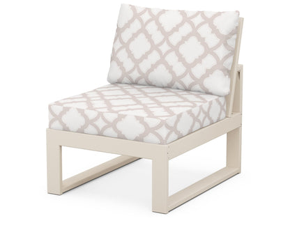 Unbranded Modular Armless Chair in Sand / Trellis Dune Burlap