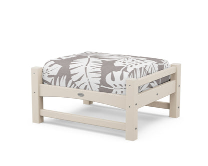POLYWOOD® Club Ottoman in Sand / Leaf Grey Mist