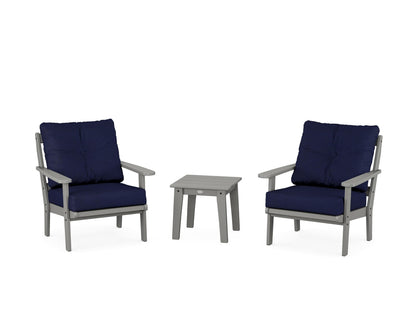 POLYWOOD® Mission 3-Piece Deep Seating Set in Slate Grey / Navy