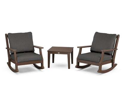 Country Living Wovendale 3-Piece Deep Seating Rocker Set in Mahogany / Spectrum Carbon