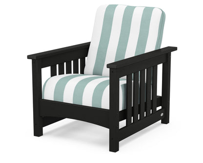 POLYWOOD® Club Mission Chair in Black / Cabana Stripe Glacier Spa