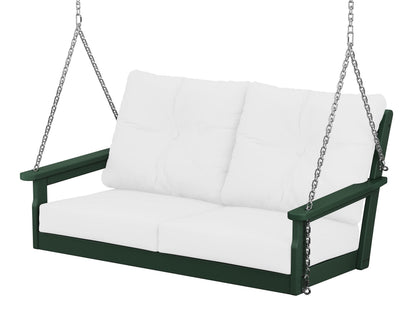 POLYWOOD® Vineyard Deep Seating Swing in Green / Natural