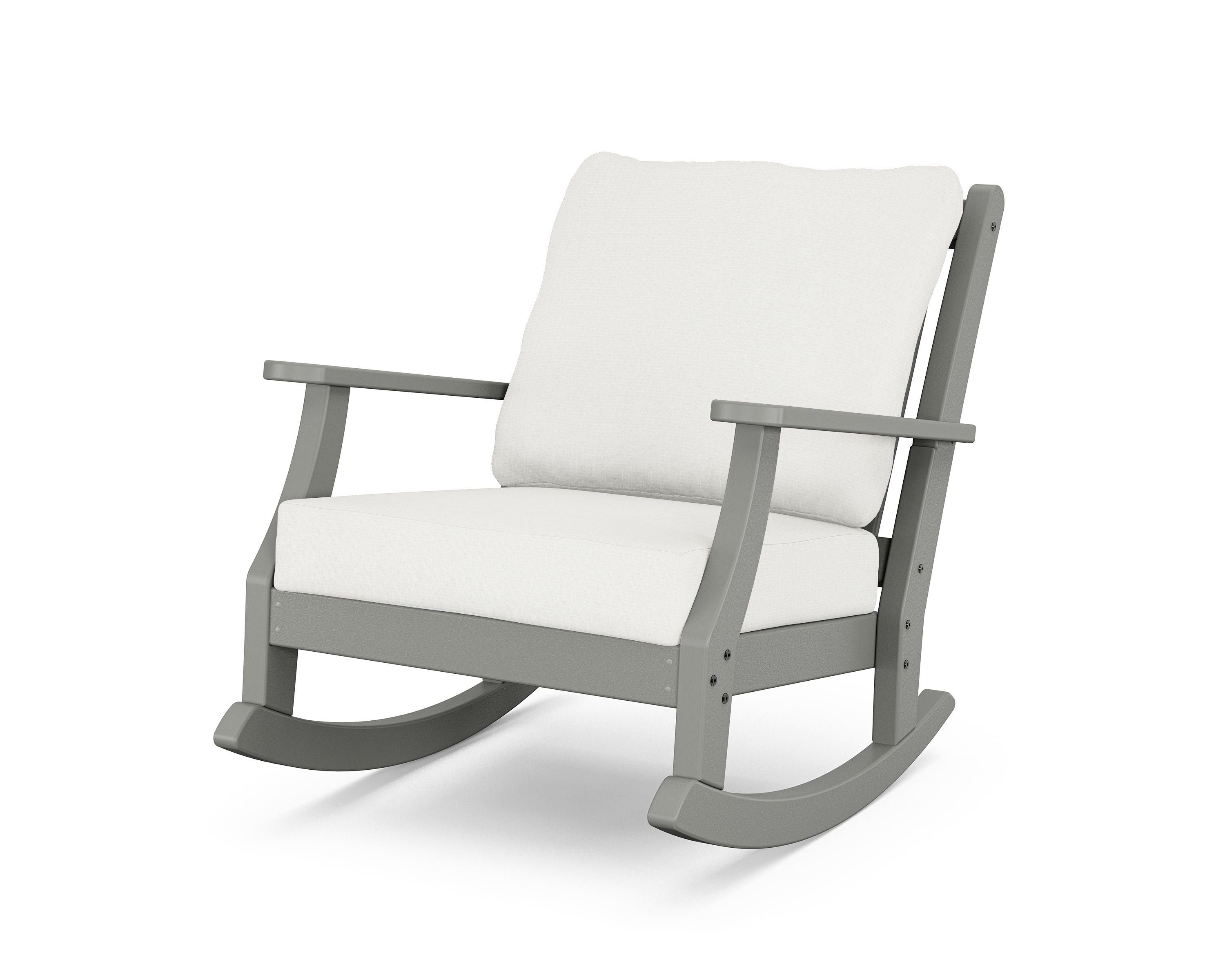 Country Living Wovendale Deep Seating Rocking Chair in Slate Grey / Natural Linen
