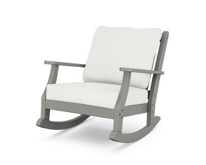 Country Living Wovendale Deep Seating Rocking Chair in Slate Grey / Natural Linen