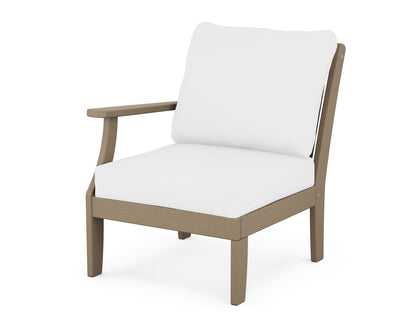 POLYWOOD® Braxton Modular Left Arm Chair in Vintage Sahara / Natural