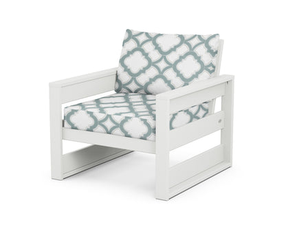 POLYWOOD® Westport Club Chair in White / Trellis Glacier Spa