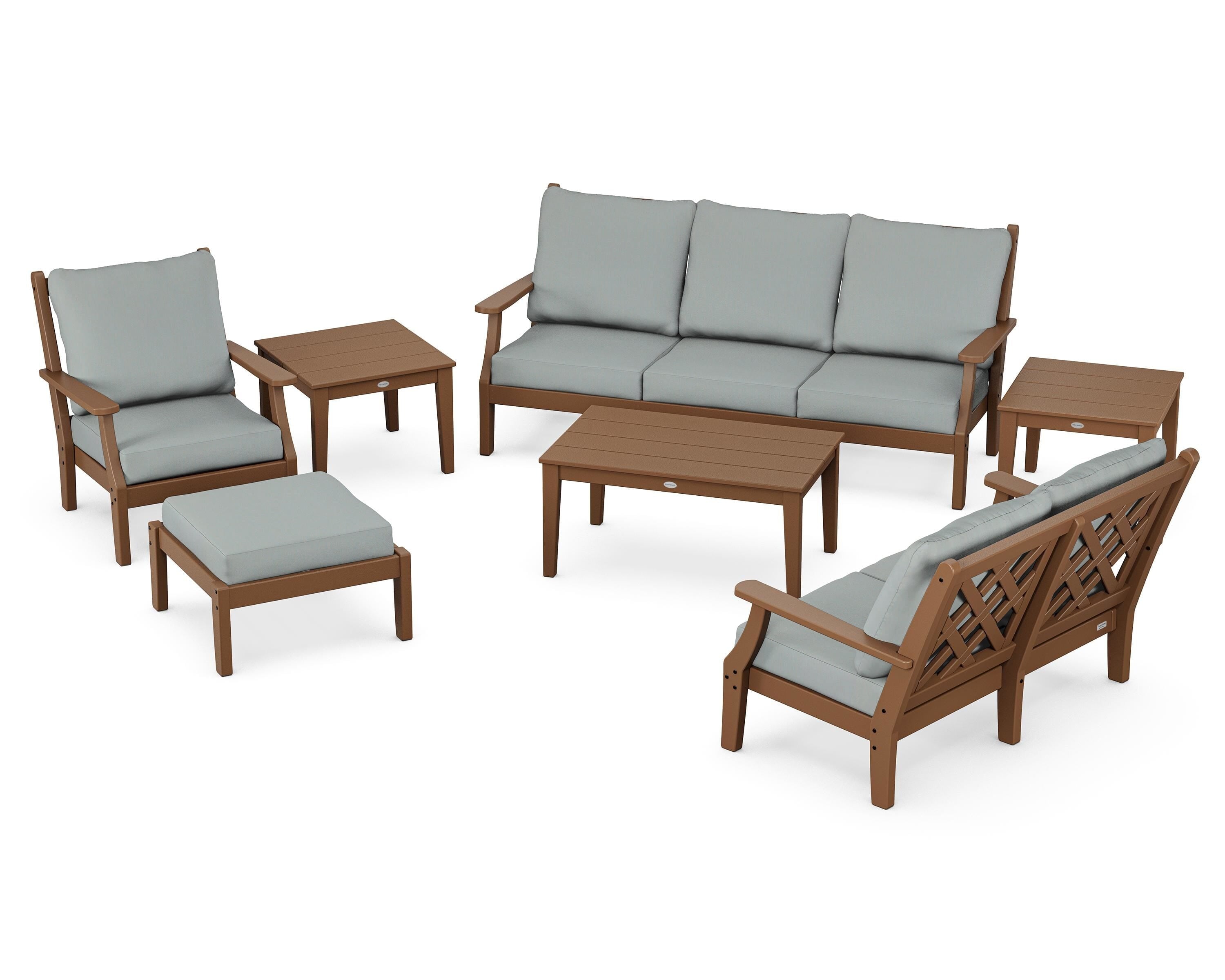 Country Living Wovendale 7-Piece Deep Seating Set in Teak / Spa