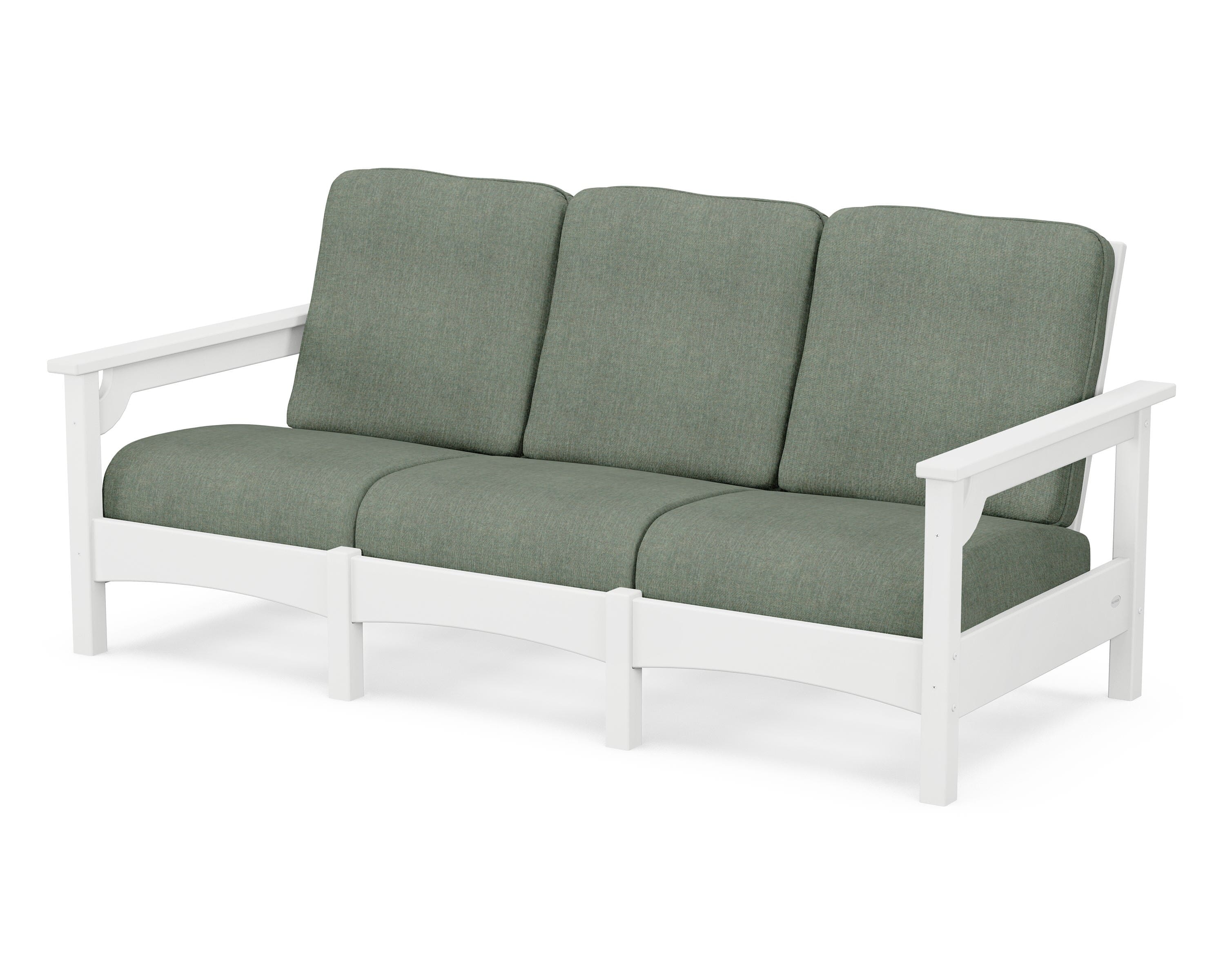 POLYWOOD® Club Sofa in White / Cast Sage