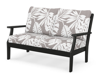 POLYWOOD® Braxton Deep Seating Loveseat in Black / Leaf Grey Mist