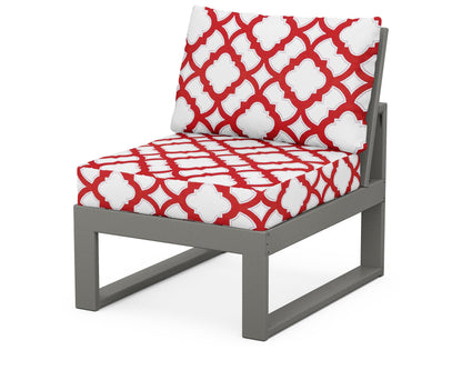 Unbranded Modular Armless Chair in Slate Grey / Trellis Crimson