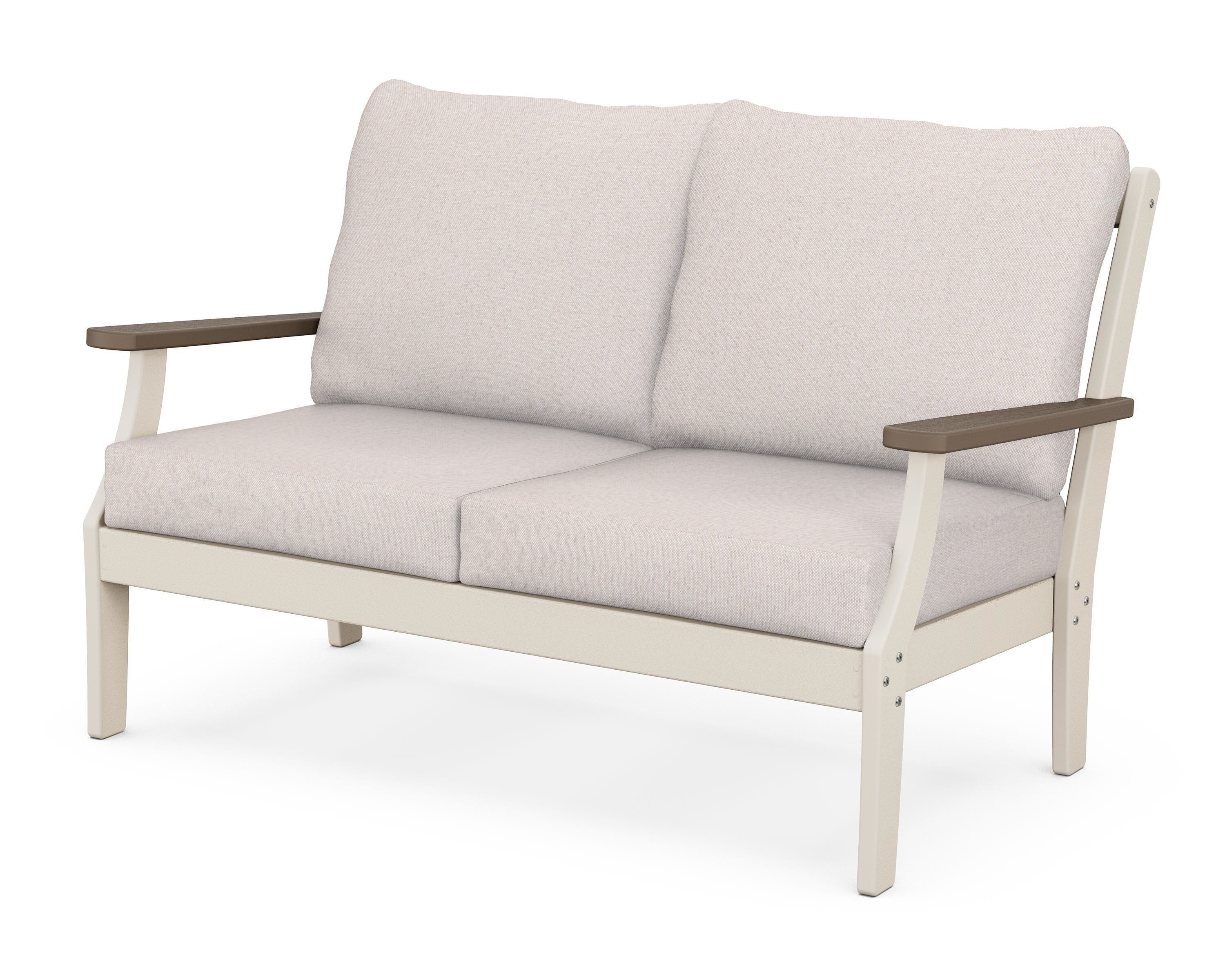 POLYWOOD® Braxton Deep Seating Loveseat in Sand / Kona / Dune Burlap