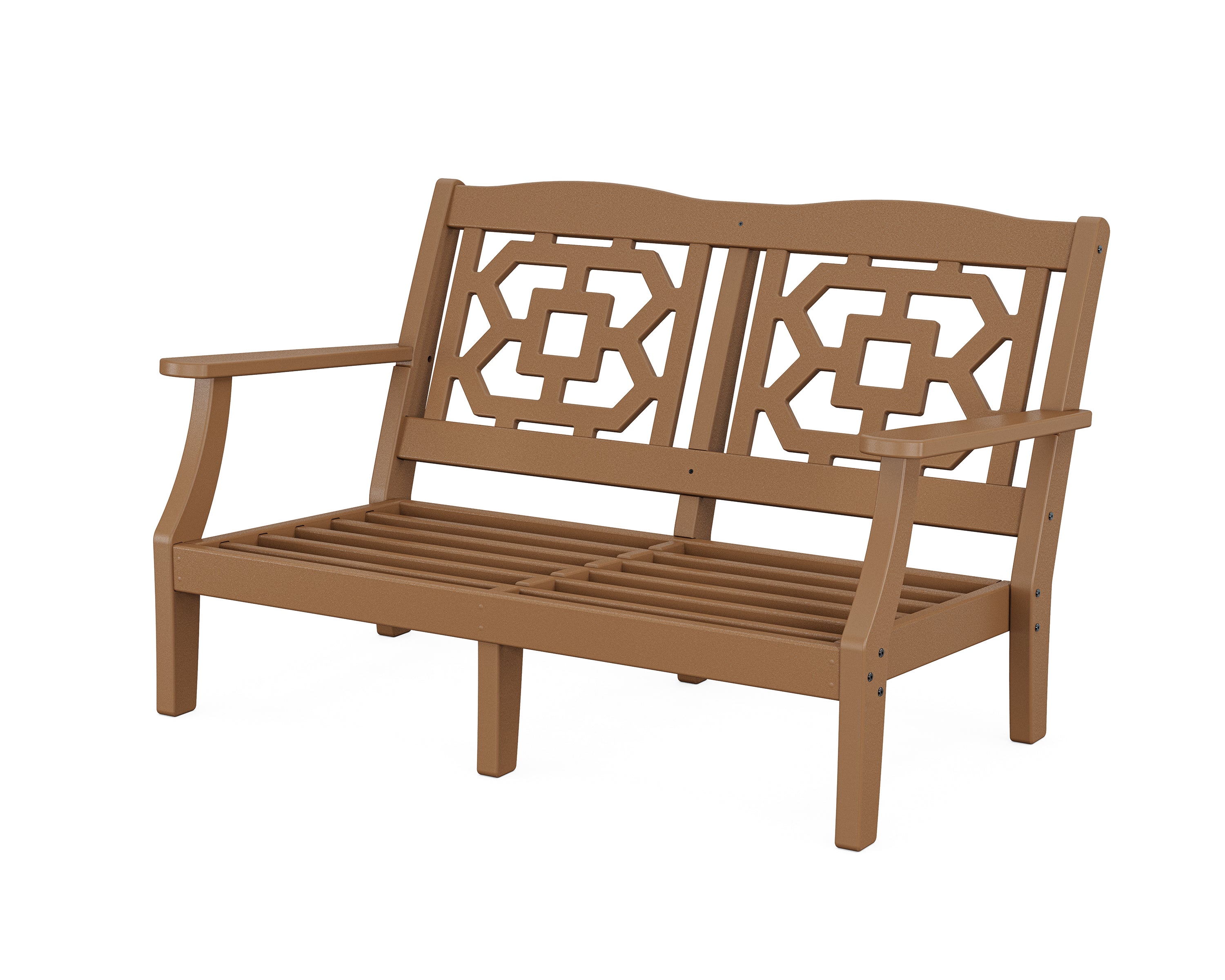 Martha Stewart by POLYWOOD® Chinoiserie Deep Seating Loveseat Frame in Teak