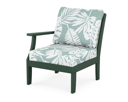 POLYWOOD® Braxton Modular Left Arm Chair in Green / Leaf Glacier Spa