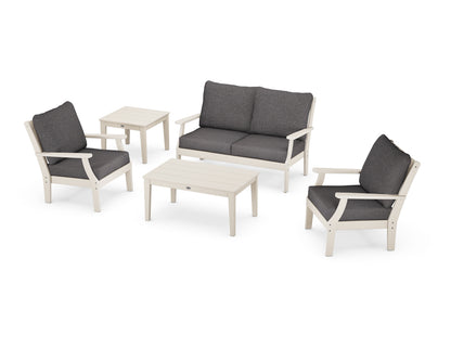 POLYWOOD® Braxton 5-Piece Deep Seating Set in Sand / Ash Charcoal