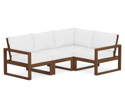 POLYWOOD® EDGE 4-Piece Modular Deep Seating Set in Teak / Natural