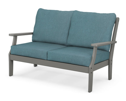 POLYWOOD® Braxton Deep Seating Loveseat in Slate Grey / Ocean Teal