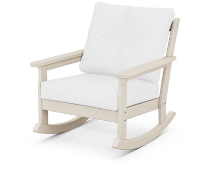 POLYWOOD® Vineyard Deep Seating Rocking Chair in Sand / Natural