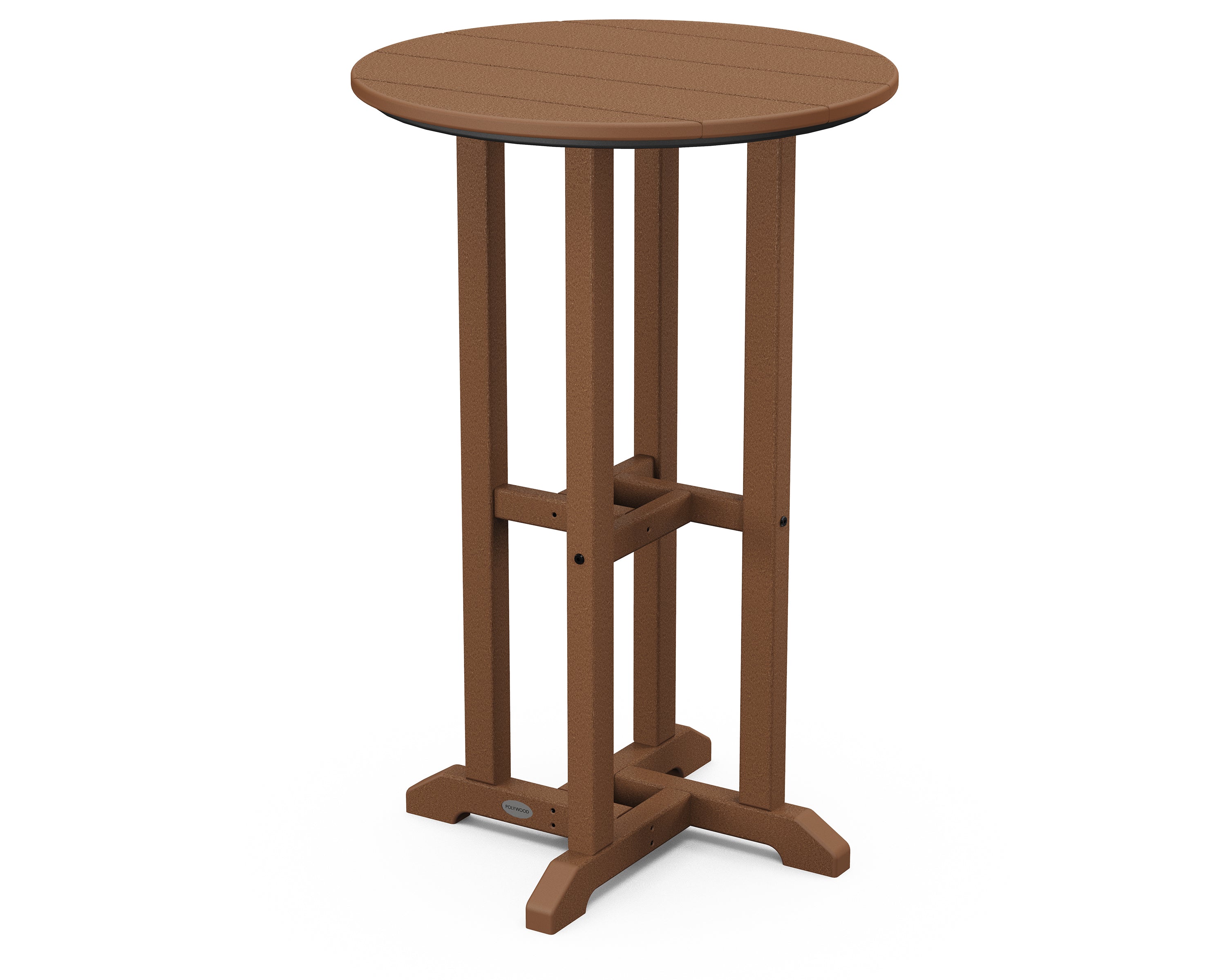 POLYWOOD® 24" Round Farmhouse Counter Bistro Table in Teak