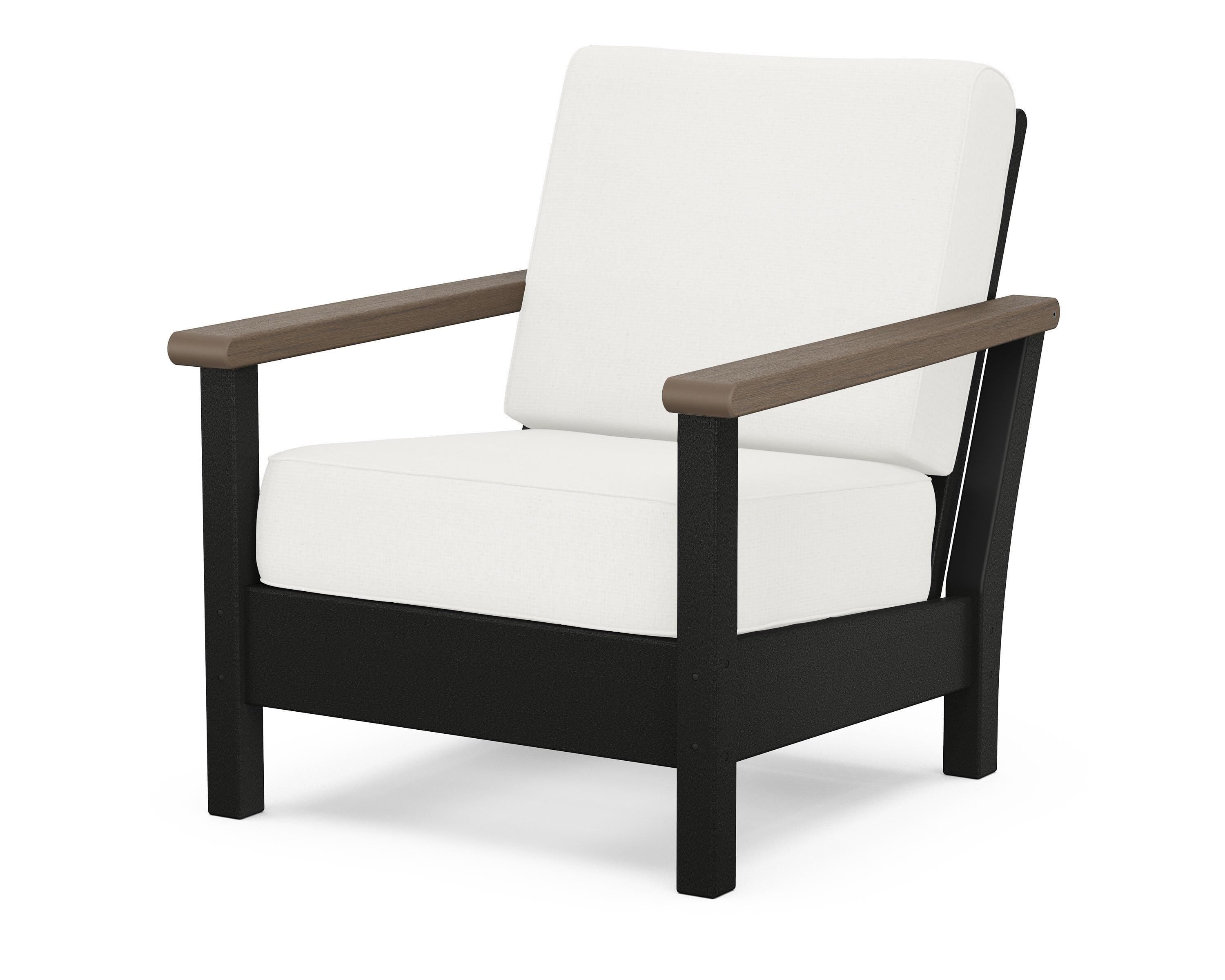 POLYWOOD® Harbour Deep Seating Chair in Black / Kona / Natural Linen