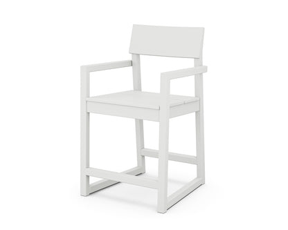 POLYWOOD® EDGE Counter Arm Chair in White