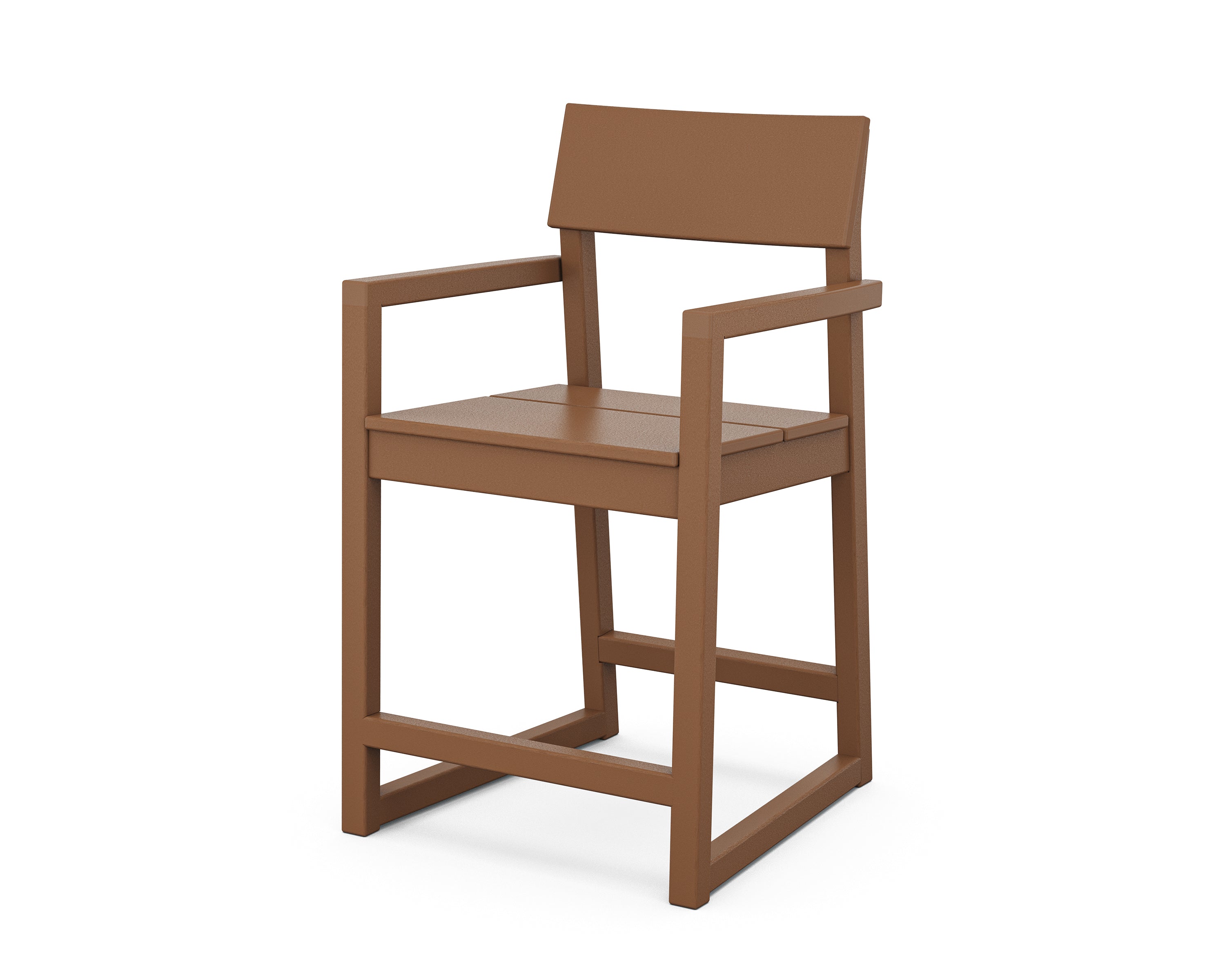 POLYWOOD® EDGE Counter Arm Chair in Teak