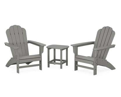 Country Living Cottage Adirondack Chair 3-Piece Set in Slate Grey
