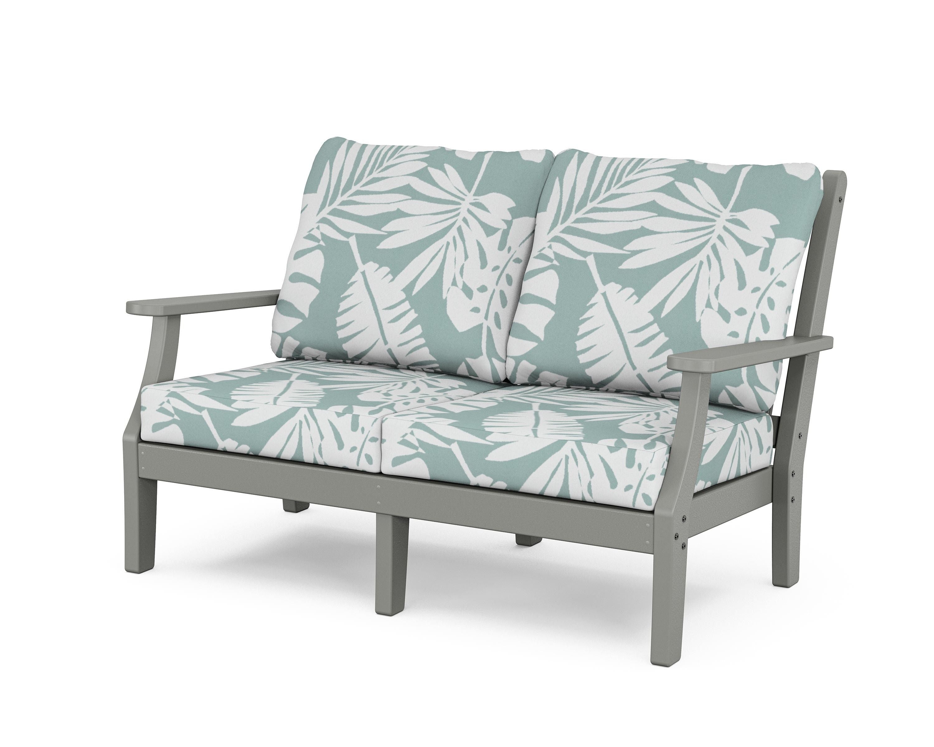 Country Living Wovendale Deep Seating Loveseat in Slate Grey / Leaf Glacier Spa
