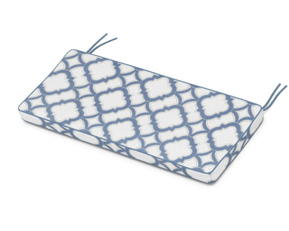 Martha Stewart by POLYWOOD® Chinoiserie Bench Seat Cushion in Trellis Sky Blue
