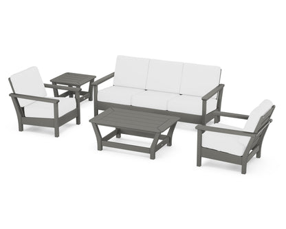 POLYWOOD® Harbour 5-Piece Deep Seating Set in Slate Grey / Natural