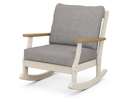 POLYWOOD® Braxton Deep Seating Rocking Chair in Sand / Natural / Grey Mist