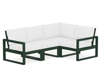 POLYWOOD® EDGE 4-Piece Modular Deep Seating Set in Green / Natural