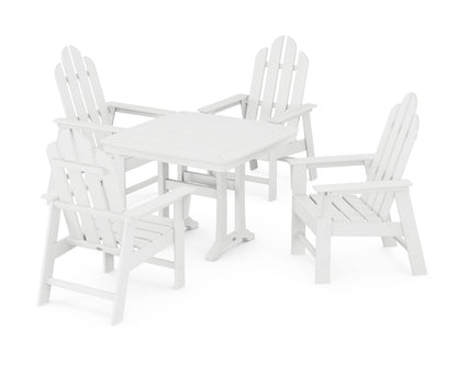 POLYWOOD® Long Island 5-Piece Dining Set with Trestle Legs in White