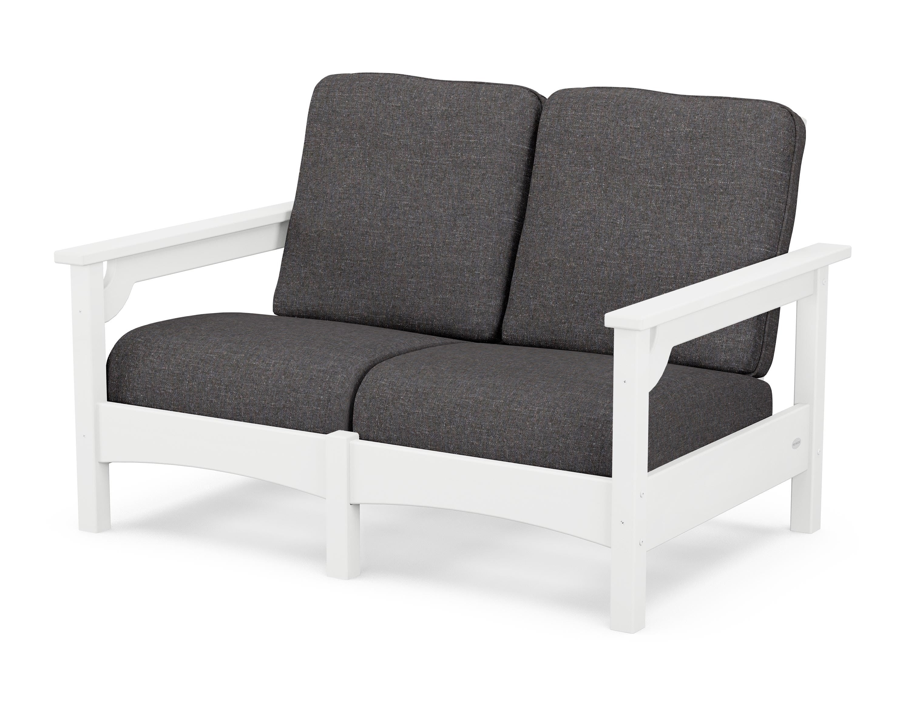 POLYWOOD® Club Loveseat in White / Ash Charcoal