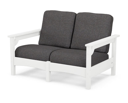 POLYWOOD® Club Loveseat in White / Ash Charcoal