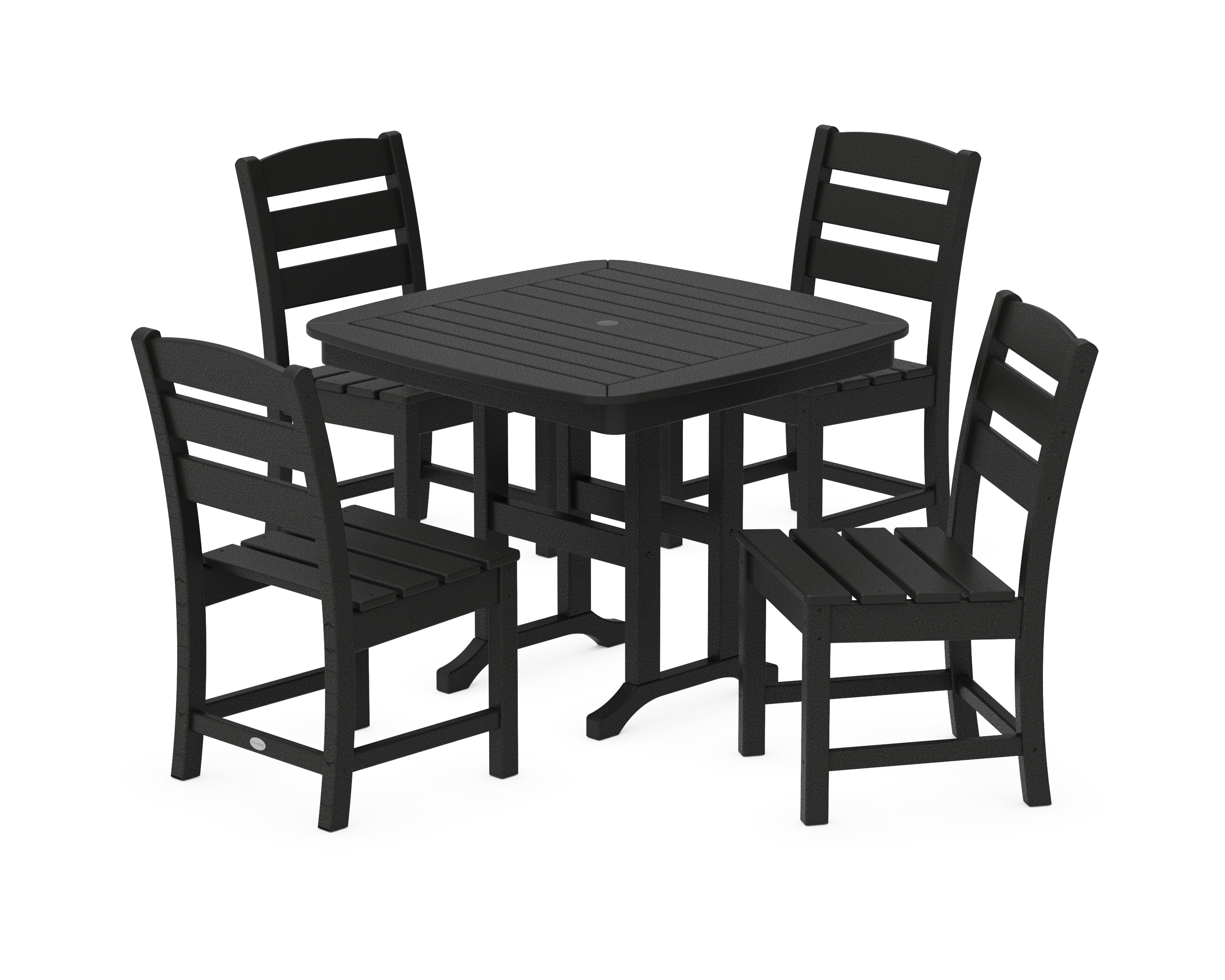 POLYWOOD® Lakeside 5-Piece Side Chair Dining Set in Black