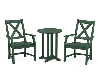POLYWOOD® Braxton 3-Piece Round Bistro Dining Set in Green